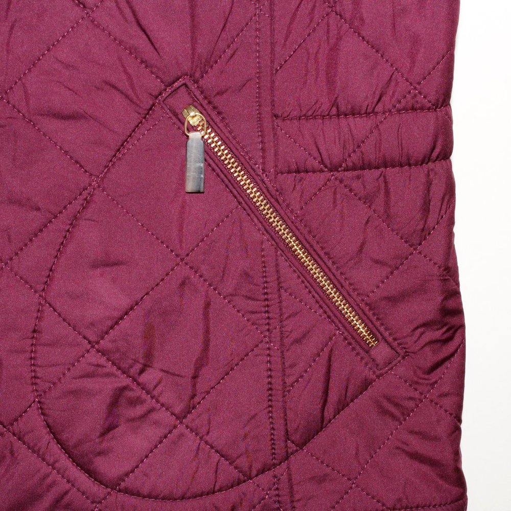 Talbots Maroon Quilted Fleece-Lined Vest - Picture 7 of 16